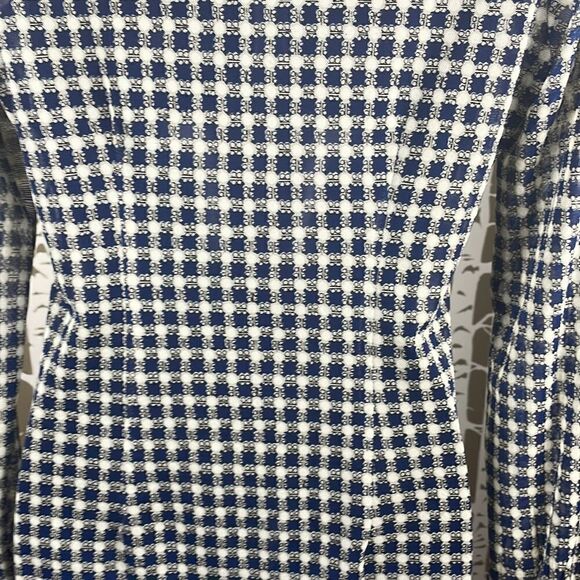 CAbi Mesh Second Skin Button Down Long Sleeve Shirt Blue Black White sz XS - Picture 6 of 13